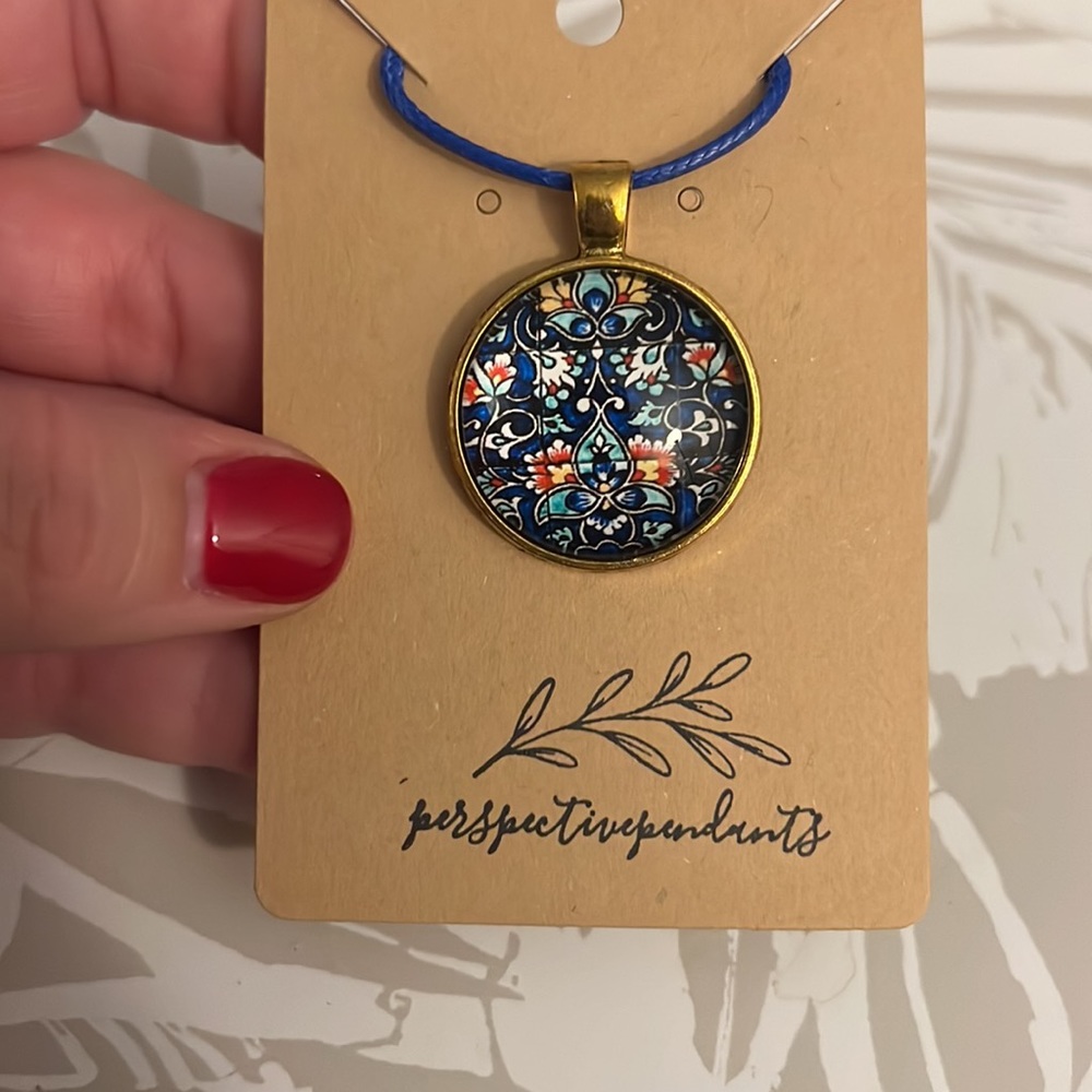 🌼 Pop • Of • Color • Boho Cabochon Pendant Necklace 🌼